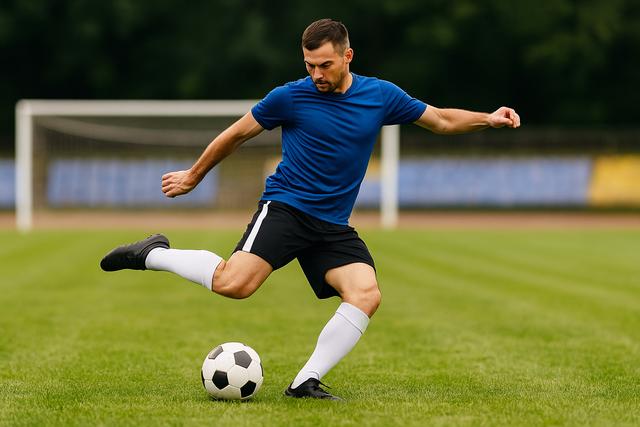 toe kick soccer technique training action