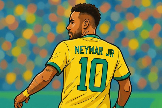 neymar jersey number 10 illustration brazil