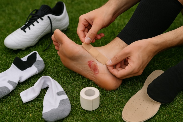 Football blister foot injury