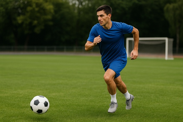 soccer player running action